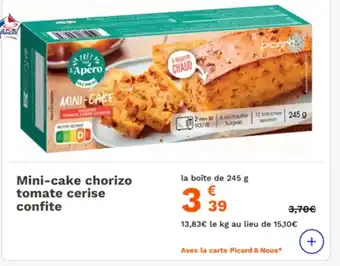 Picard Mini-cake chorizo tomate cerise confite offre