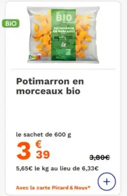 Picard Potimarron en morceaux bio offre