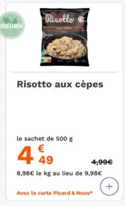 Picard Risotto aux cépes offre