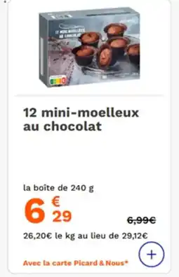 Picard 12 mini-moelleux au chocolat offre