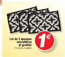 Bazarland Lot de 3 éponges microfibres et grattoir offre