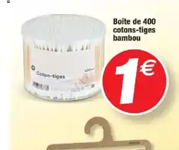Bazarland Boîte de 400 cotons-tiges bambou offre