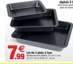 Bazarland Lot de 3 plats à four offre