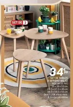 La Foir'Fouille Set de tables d'appoint mileo offre