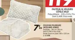 La Foir'Fouille Coussin fourrure 99 jacquard adriel offre
