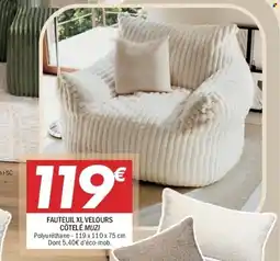 La Foir'Fouille Fauteuil xl velours côtelé muzi offre