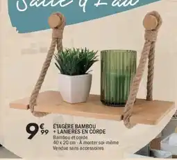 La Foir'Fouille Étagère bambou +lanieres en corde offre