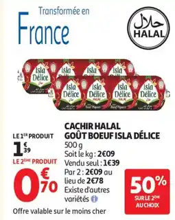 Auchan ISLA DÉLICE Cachir halal goût boeuf offre