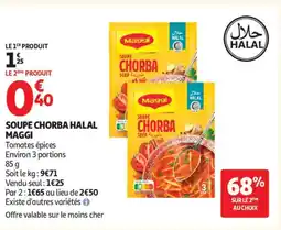 Auchan MAGGI Soupe chorba halal offre