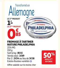 Auchan PHILADELPHIA Fromage à tartiner nature offre