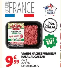 Auchan AL QASSAB Viande hachée pur bœuf halal offre