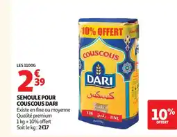 Auchan DARI Semoule pour couscous offre