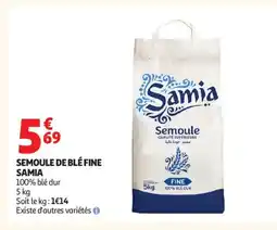 Auchan SAMIA Semoule de blé fine offre