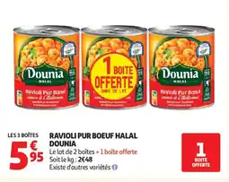 Auchan DOUNIA Ravioli pur boeuf halal offre