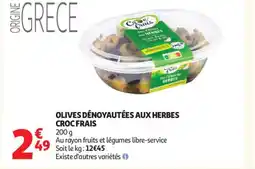 Auchan CROC FRAIS Olives dénoyautées aux herbes offre