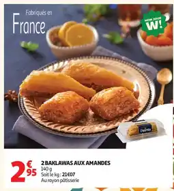 Auchan 2 baklawas aux amandes offre
