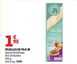Auchan JR Feuilles de filo offre