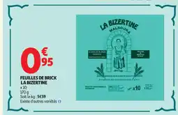 Auchan LA BIZERTINE Feuilles de brick offre