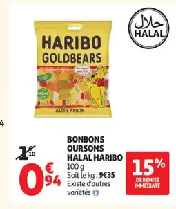 Auchan HARIBO Bonbons oursons halal offre