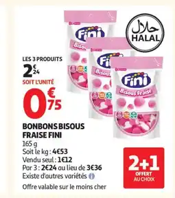 Auchan FINI Bonbons bisous fraise offre