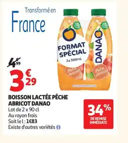 Auchan DANAO Boisson lactée pêche abricot offre