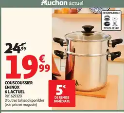 Auchan ACTUEL Couscoussier en inox offre