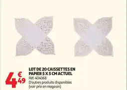 Auchan ACTUEL Lot de 20 caissettes en papier offre