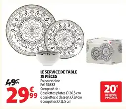 Auchan Le service de table 18 pièces offre
