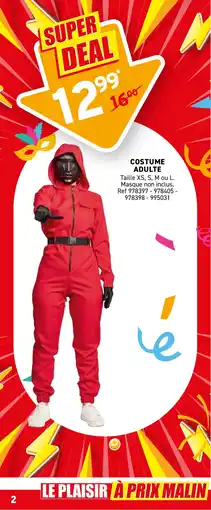 Trafic Costume adulte offre