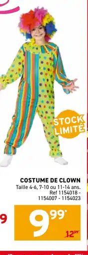 Trafic Costume de clown offre