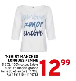 Trafic T-shirt manches longues femme offre