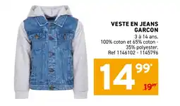 Trafic VESTE EN JEANS GARCON offre