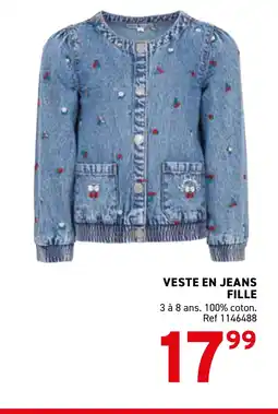 Trafic Veste en jeans fille offre