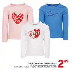 Trafic T-shirt manches longues fille offre