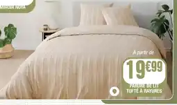 La Foir'Fouille Parure de lit tufté à rayures offre