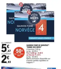 E.Leclerc RONDE DES MERS Saumon fumé de norvège offre
