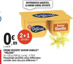 E.Leclerc DÉLISSE Crème dessert saveur vanille offre