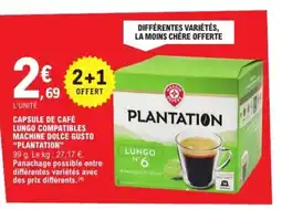 E.Leclerc PLANTATION Capsule de café lungo compatibles machine dolce gusto offre