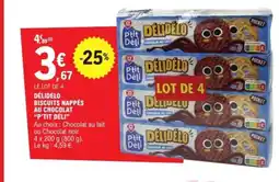 E.Leclerc P'TIT DÉLI Délidélo biscuits nappés au chocolat offre