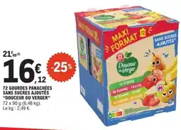 E.Leclerc DOUCEUR DU VERGER 72 gourdes panachées sans sucres ajoutés offre