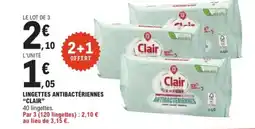 E.Leclerc CLAIR Lingettes antibactériennes offre