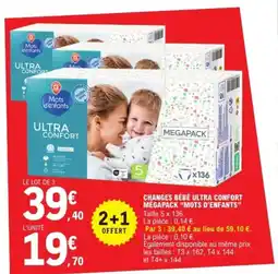 E.Leclerc MOTS D'ENFANT Changes bébé ultra confort mégapack offre
