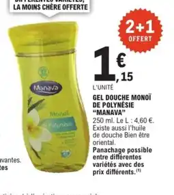 E.Leclerc MANAVA Gel douche monoï de polynésie offre
