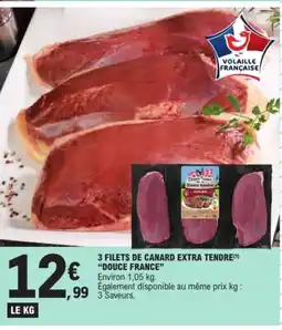 E.Leclerc DOUCE FRANCE 3 filets de canard extra tendre offre