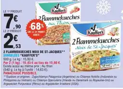 E.Leclerc KAUFFER'S 2 flammekueches noix de st-jacques surgelées offre