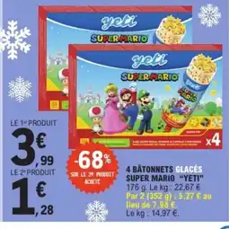 E.Leclerc YETI 4 batonnets glacés super mario offre