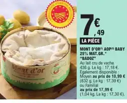 E.Leclerc BADOZ Mont d'or aop baby 25% mat.gr. offre