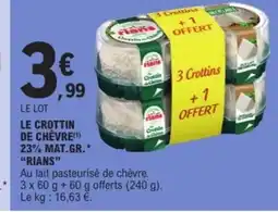 E.Leclerc RIANS Le crottin de chèvre 23% mat.gr. offre