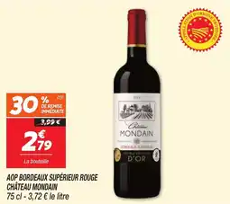 Netto Aop bordeaux supérieur rouge château mondain offre