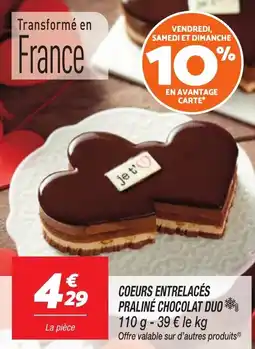 Netto Coeurs entrelacés praliné chocolat duo offre